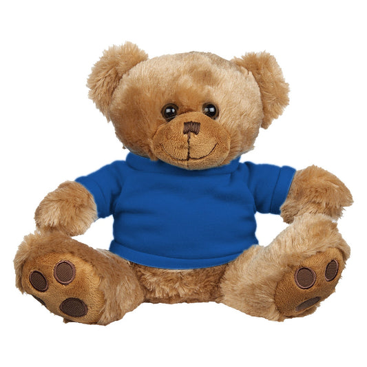 Hit 8 1/2" Big Paw Brown Bear with Royal Blue T-Shirt