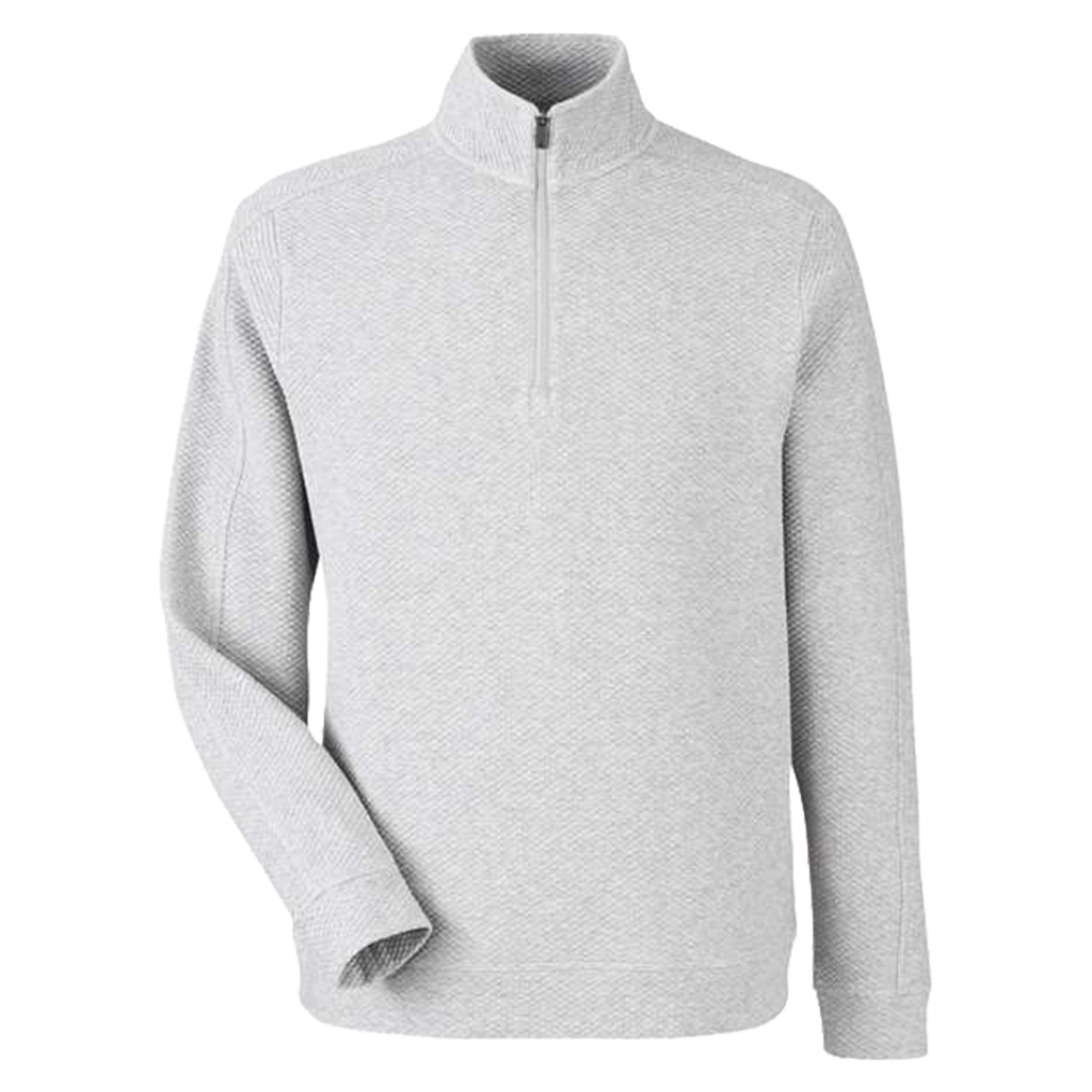 North End Men's Classic Platinum Heather Spirit Textured Quarter-Zip Pullover