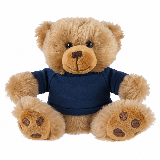 Hit 6" Big Paw Brown Bear with Navy T-Shirt