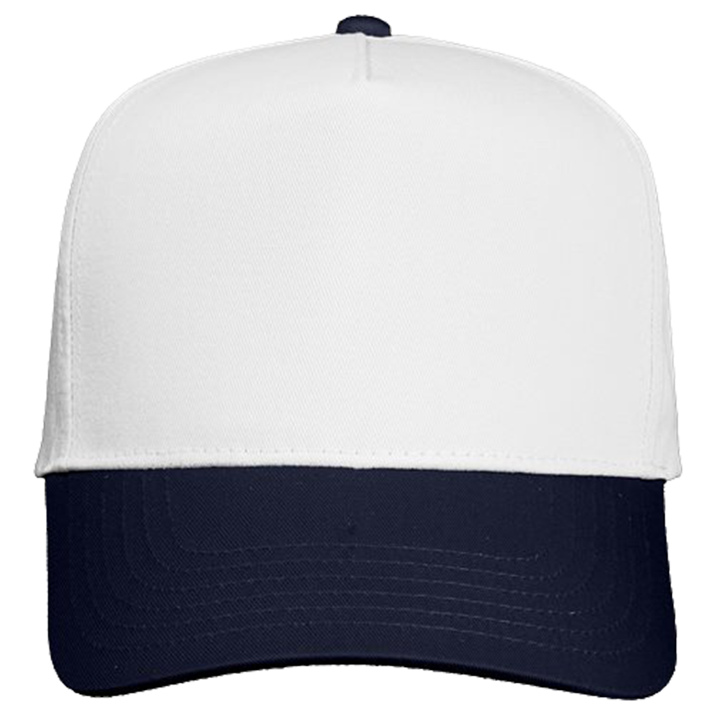 Valucap White/Navy Five-Panel Twill Cap