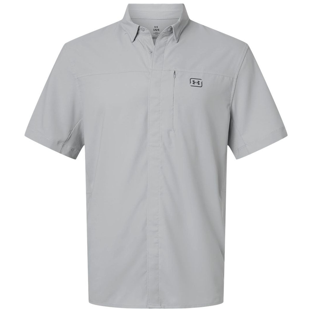 Under Armour Men's Mod Grey/Castlerock Fish Pro Hybrid Woven Short Sleeve