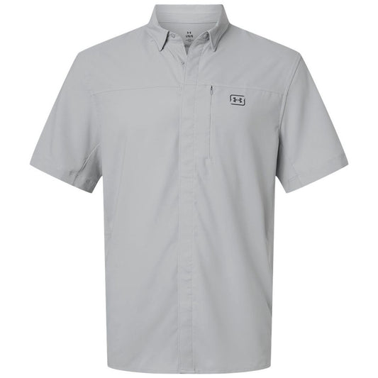 Under Armour Men's Mod Grey/Castlerock Fish Pro Hybrid Woven Short Sleeve