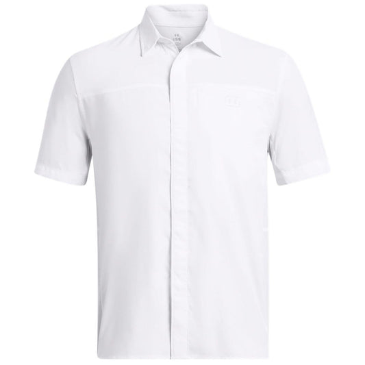 Under Armour Men's White/White/Halo Grey Fish Pro Hybrid Woven Short Sleeve
