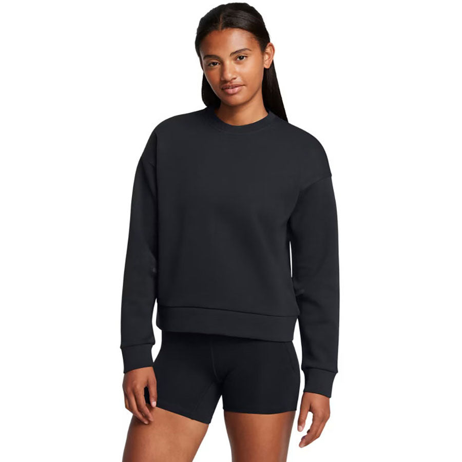 Under Armour Women's Black/Black Unstoppable Fleece Crew
