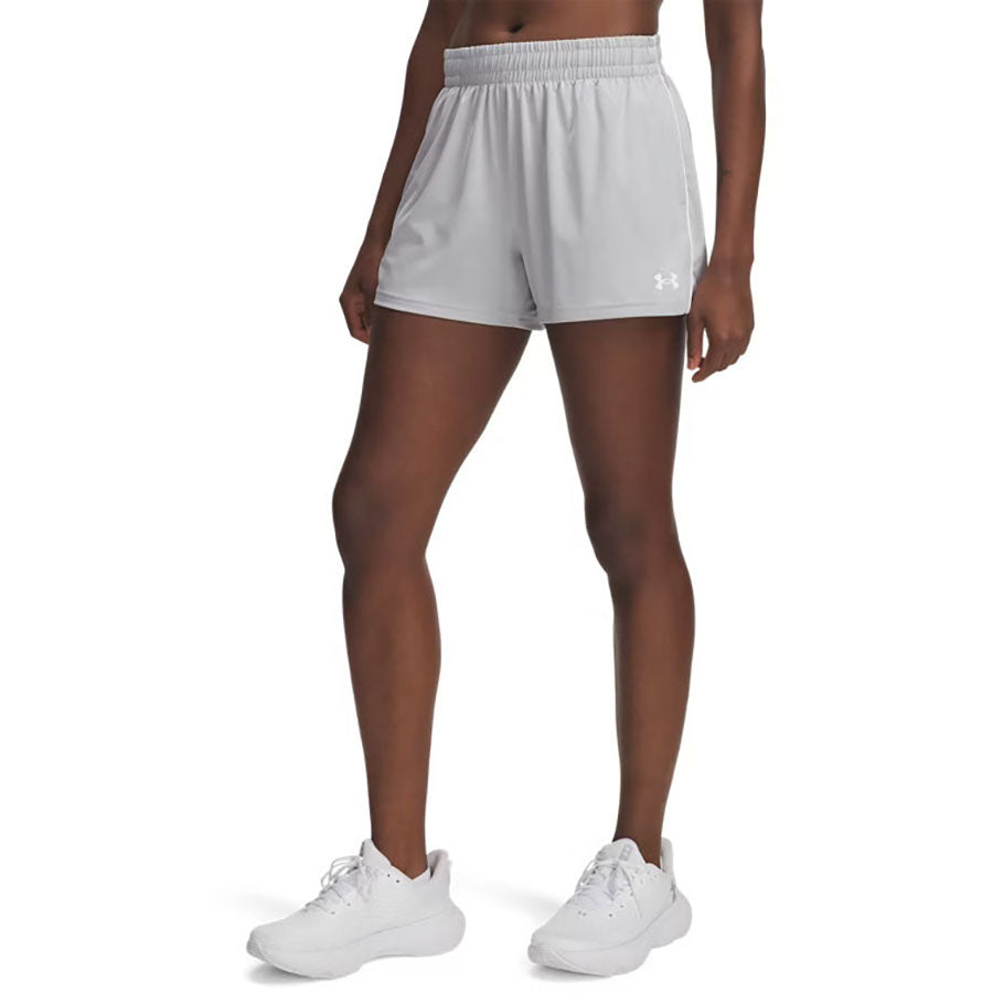 Under Armour Women's Mod Grey/White Tech Team 3" Shorts