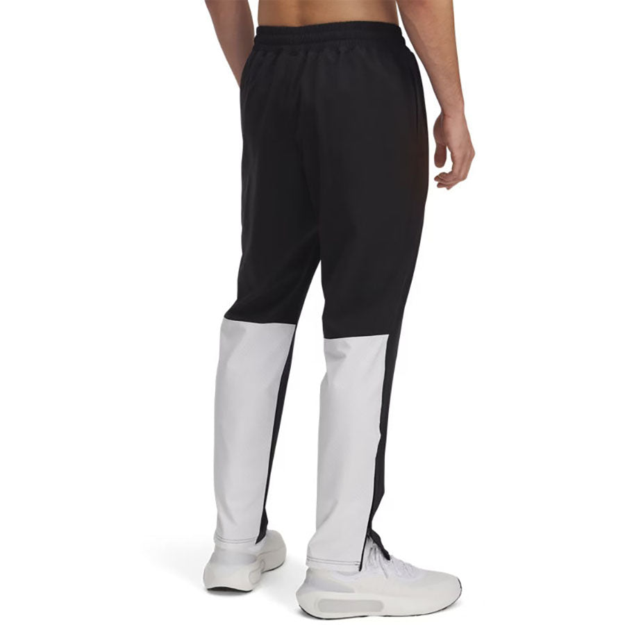 Under Armour Men's Black/White/White Rival Stretch Woven Pants