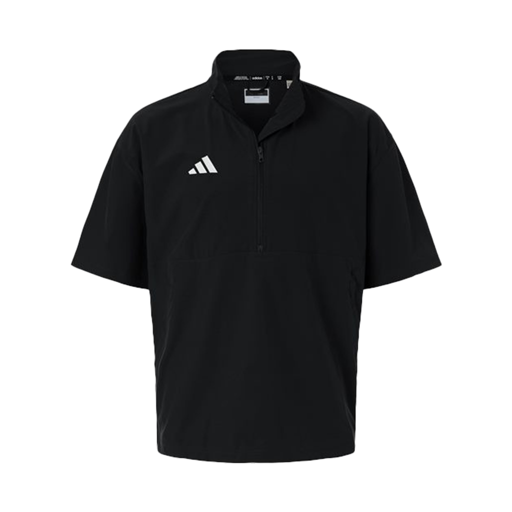 Adidas Men's Black/White Short Sleeve Quarter-Zip Pullover