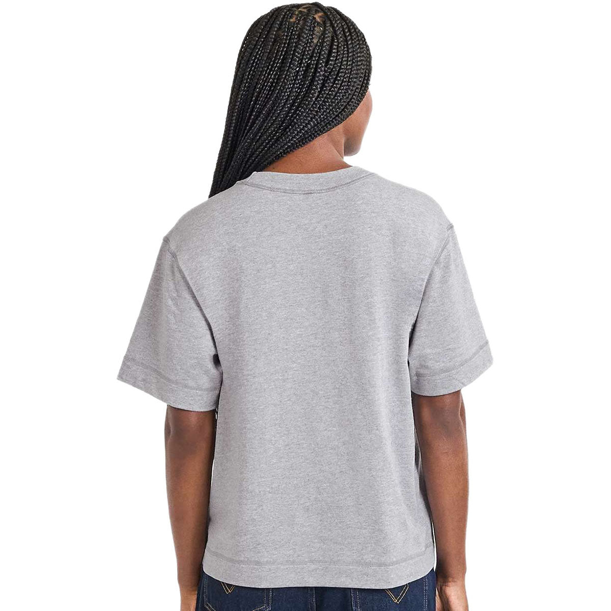 American Apparel Unisex Heather Grey Heavyweight Cotton Mid-Length Tee