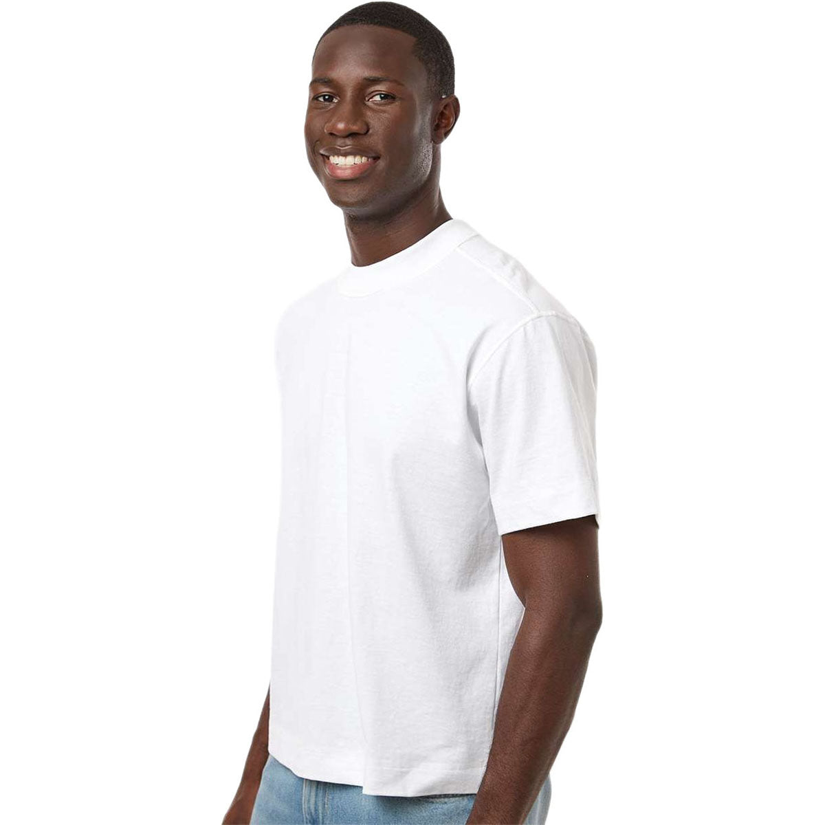 American Apparel Unisex White Heavyweight Cotton Mid-Length Tee