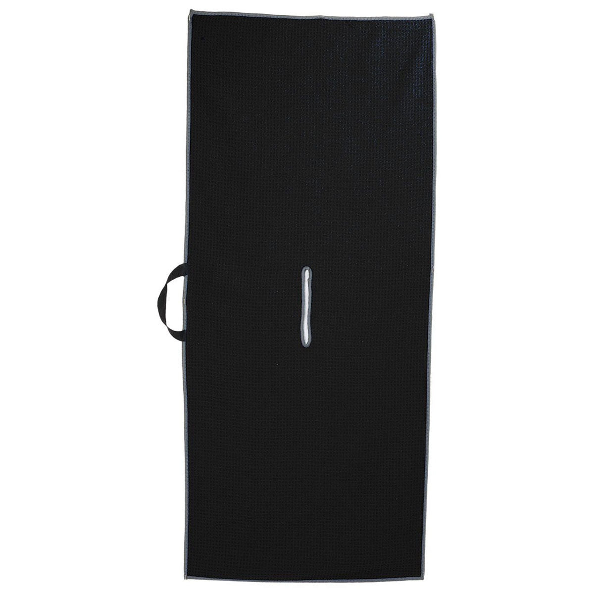 Leed's Black 17" x 40" RPET Slip-Over Players Towel