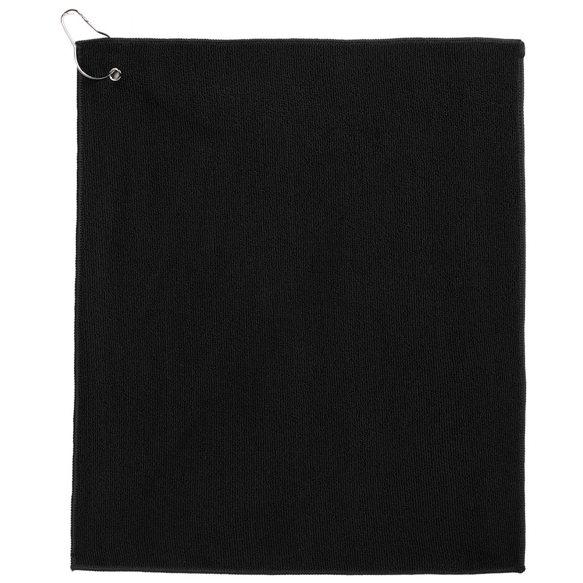Leed's Black 15" x 18" RPET 300g Terry Polyester Towel