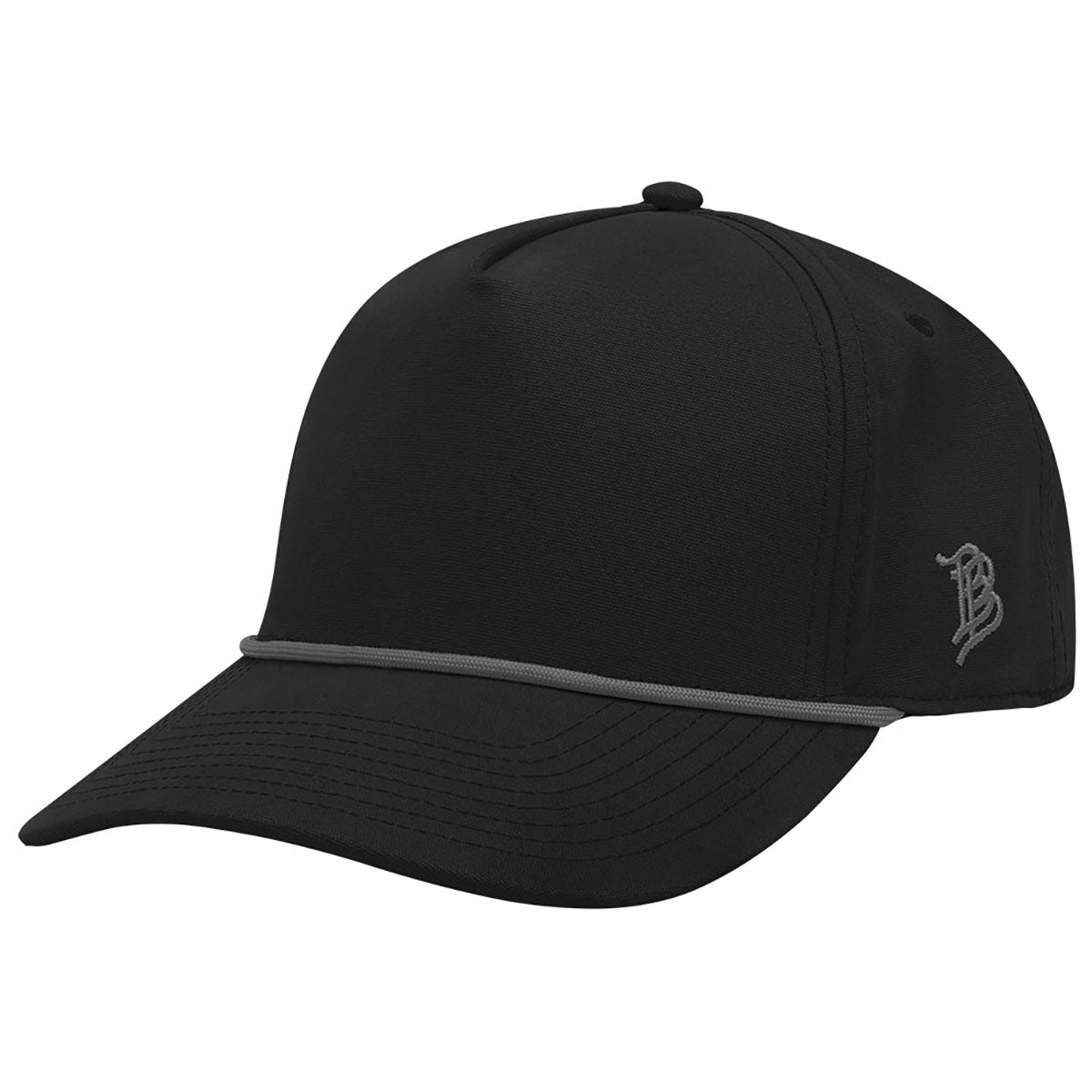 Branded Bills Black Bare Curved Canvas Rope Hat