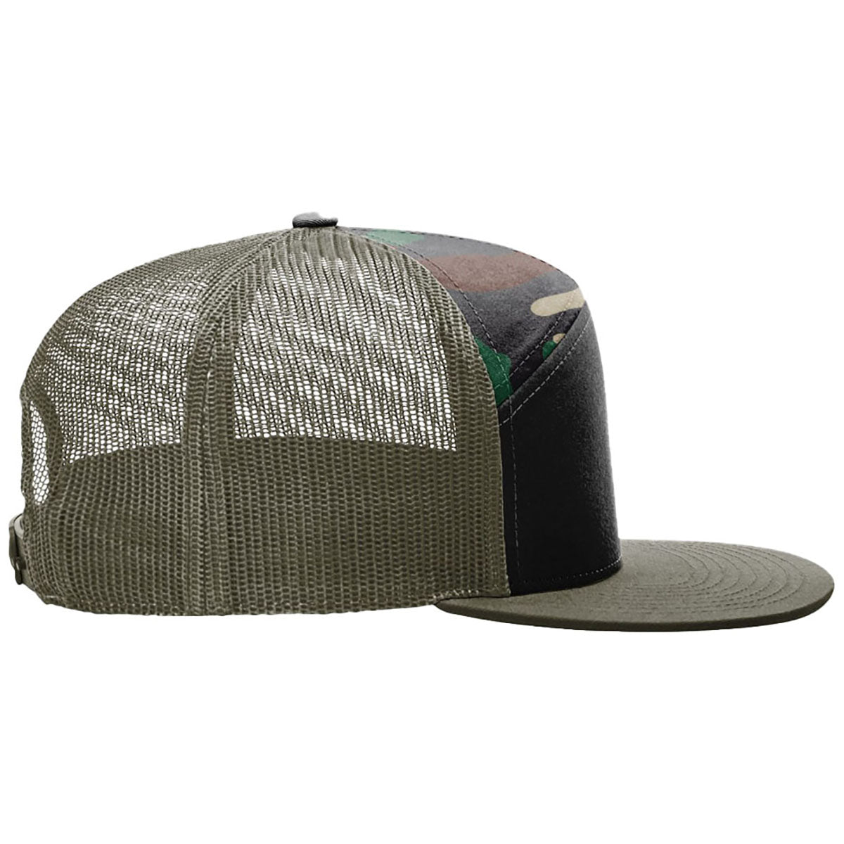 Richardson Black/Green Camo/Loden 7-Panel Trucker