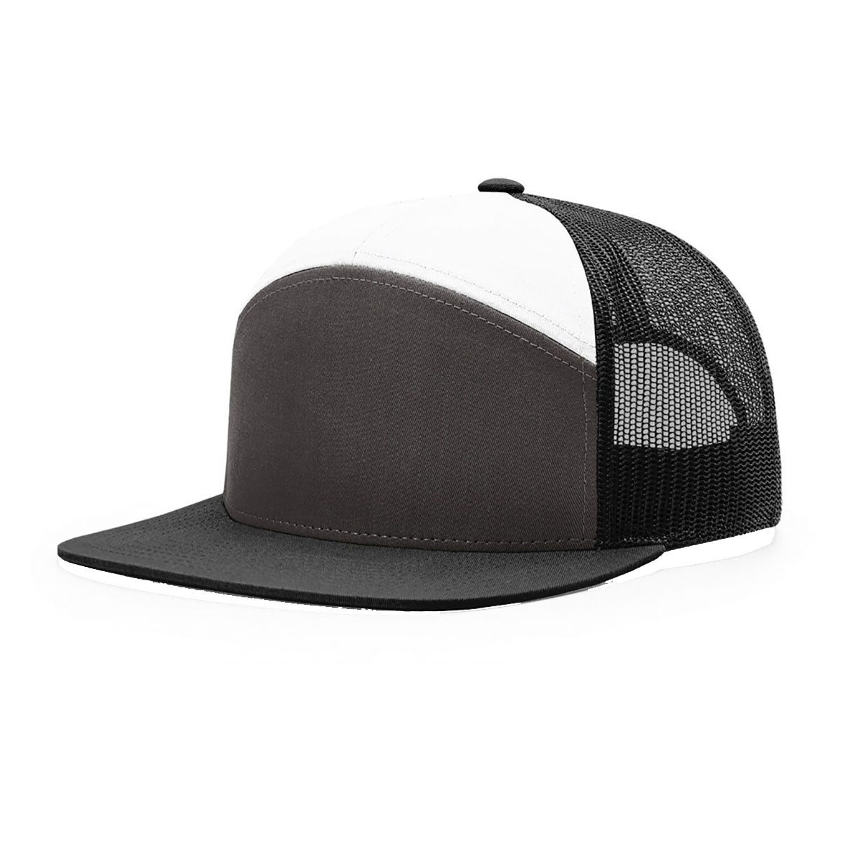 Richardson Charcoal/Black/White 7-Panel Trucker