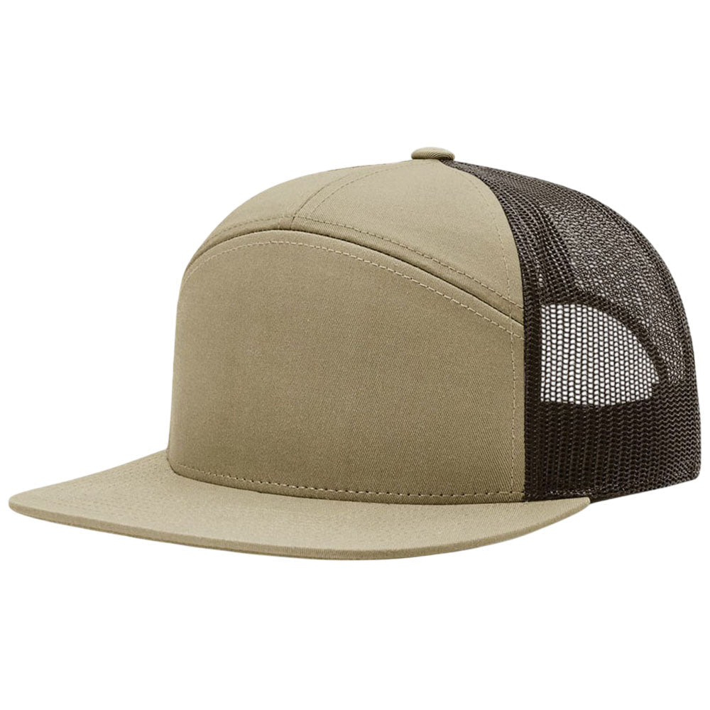 Richardson Pale Khaki/Brown 7-Panel Trucker