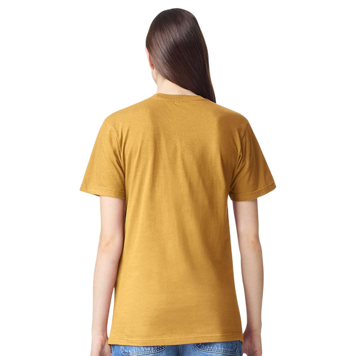 American Apparel Unisex Mustard Fine Jersey Short-Sleeve T-Shirt
