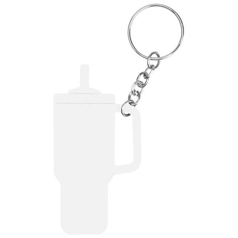 Hit White Intrepid Tumbler Shaped Silicone Key Ring