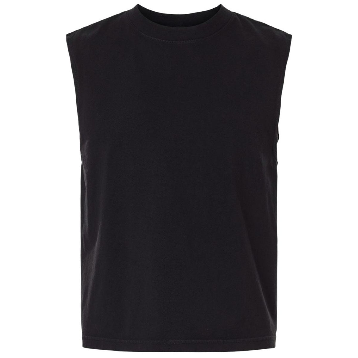 American Apparel Unisex True Black Heavyweight Cotton Garment-Dyed Mid-Length Muscle Tee
