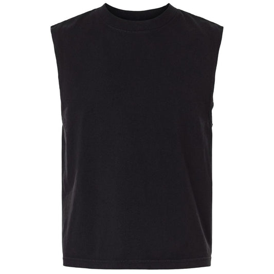 American Apparel Unisex True Black Heavyweight Cotton Garment-Dyed Mid-Length Muscle Tee