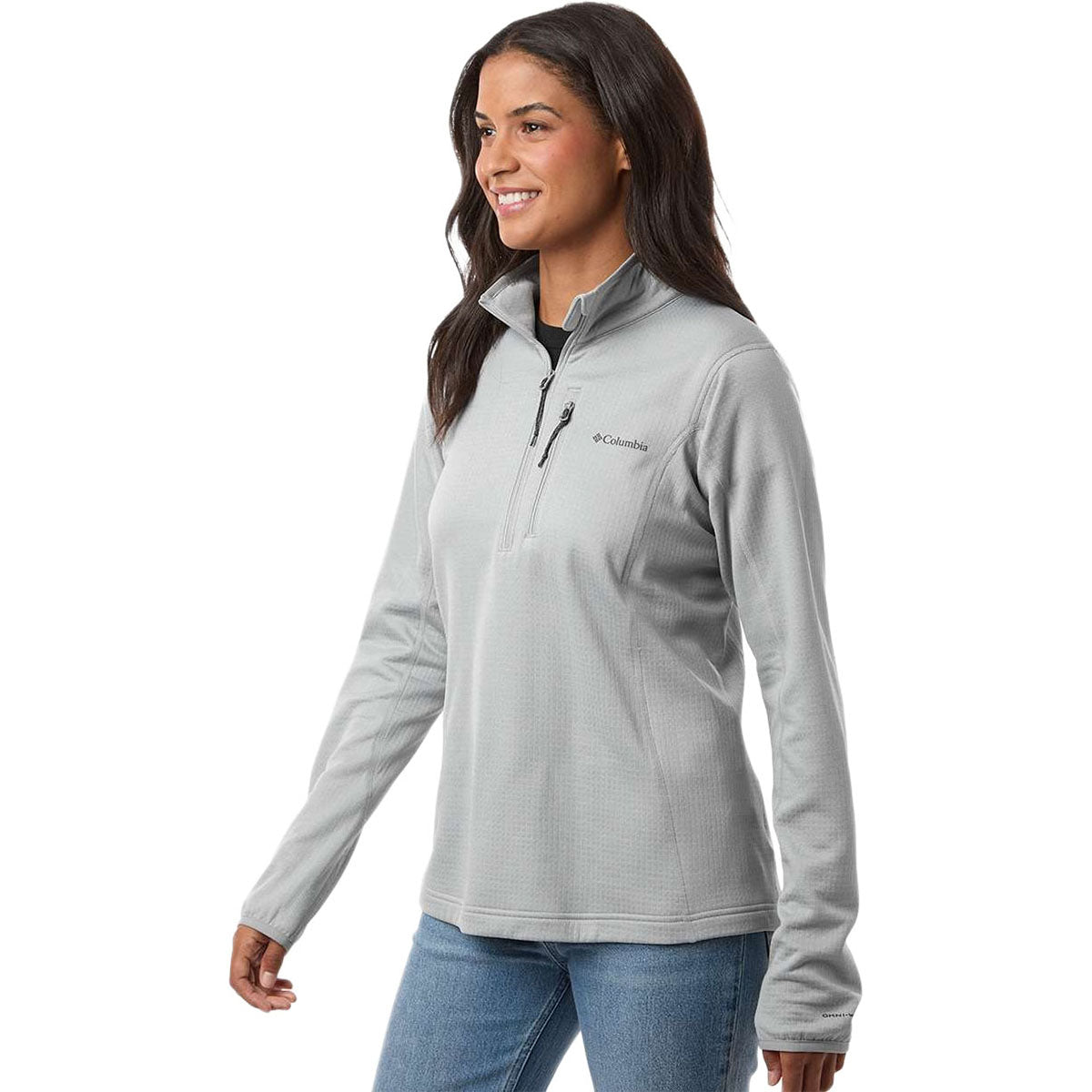 Columbia Women's Columbia Grey Essential Hike Grid Fleece Half-Zip Pullover