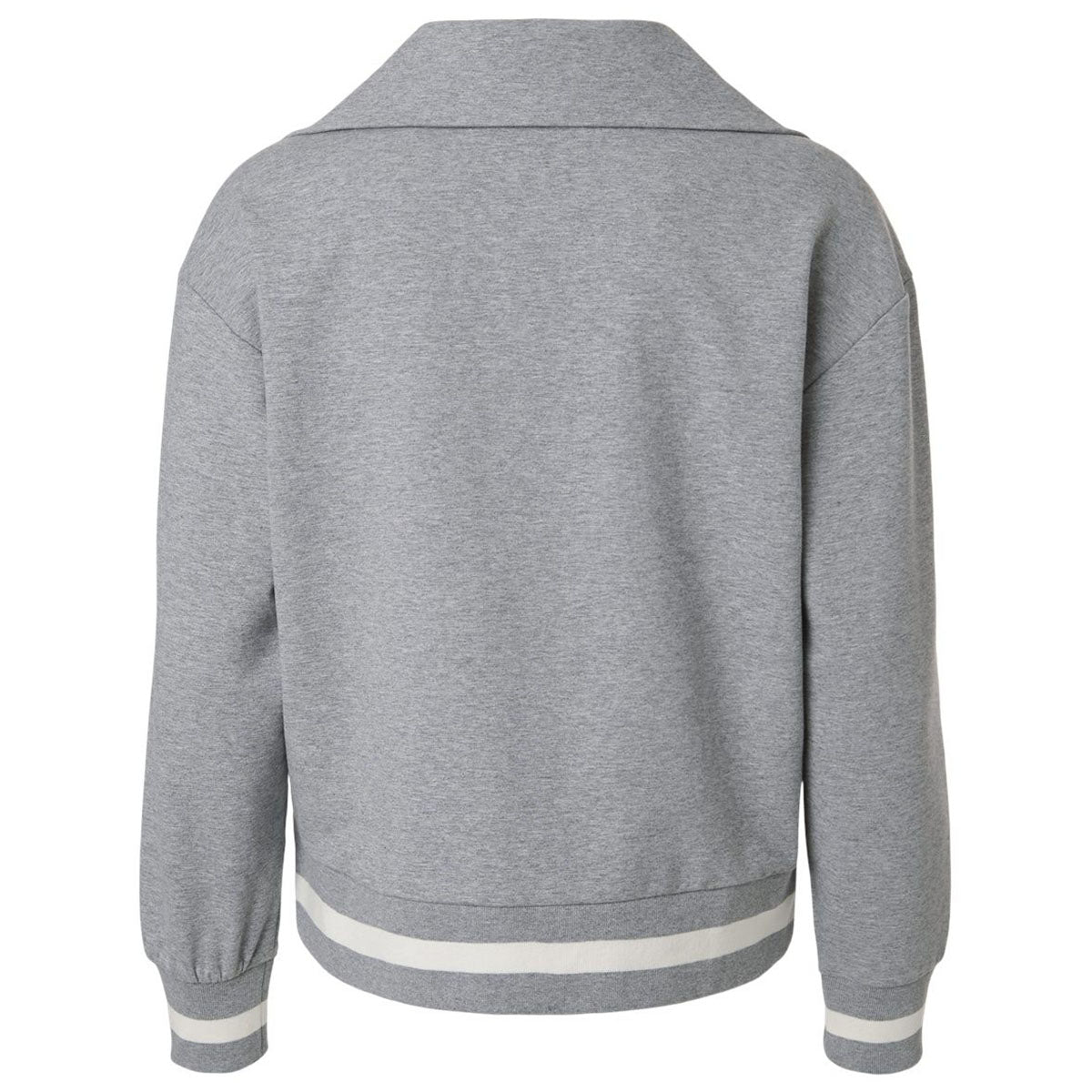 Holloway Women's Athletic Heather/Vanilla Heritage Prep Quarter-Zip Pullover