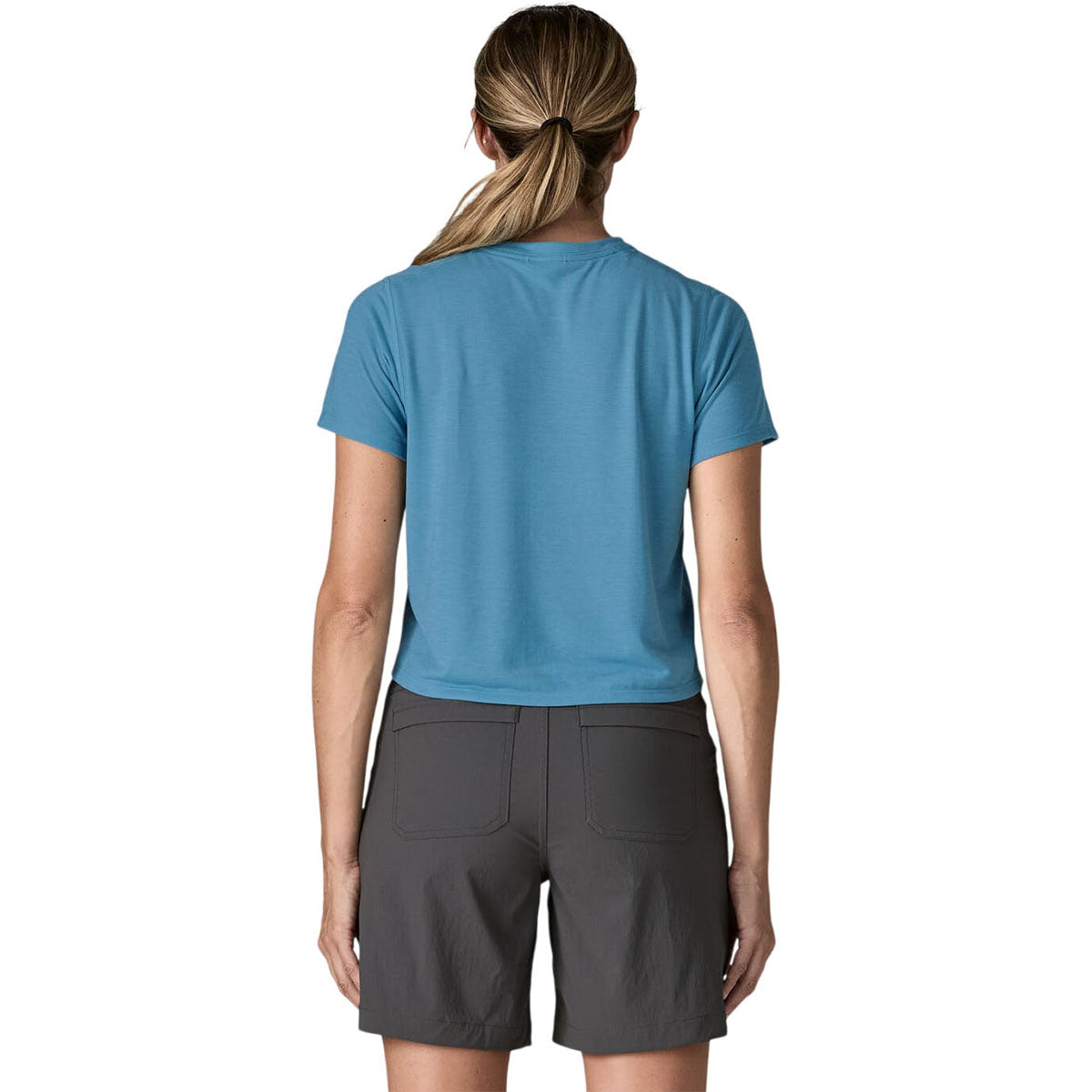 Patagonia Women's Shore Blue Capilene Cool Trail Cropped Shirt