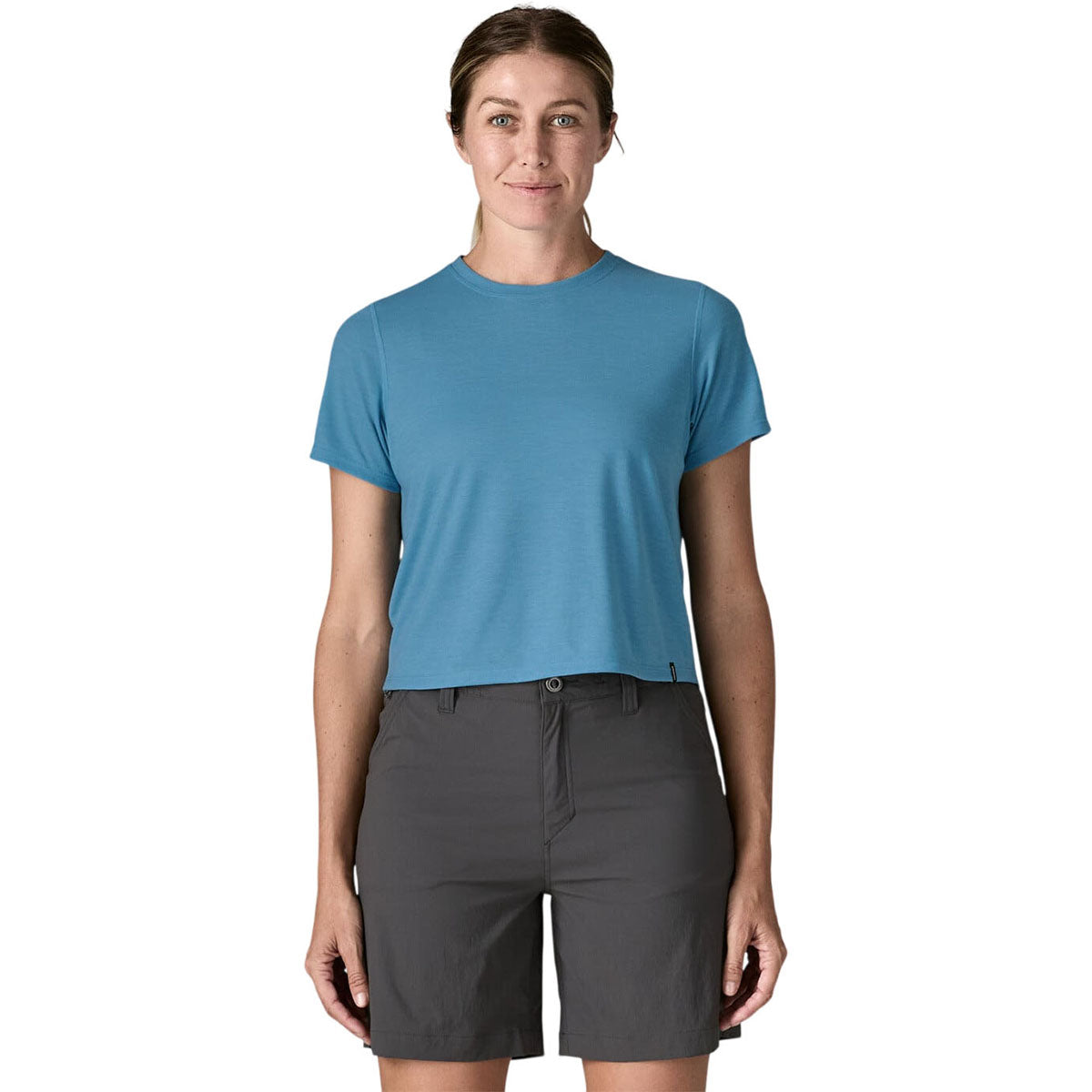 Patagonia Women's Shore Blue Capilene Cool Trail Cropped Shirt