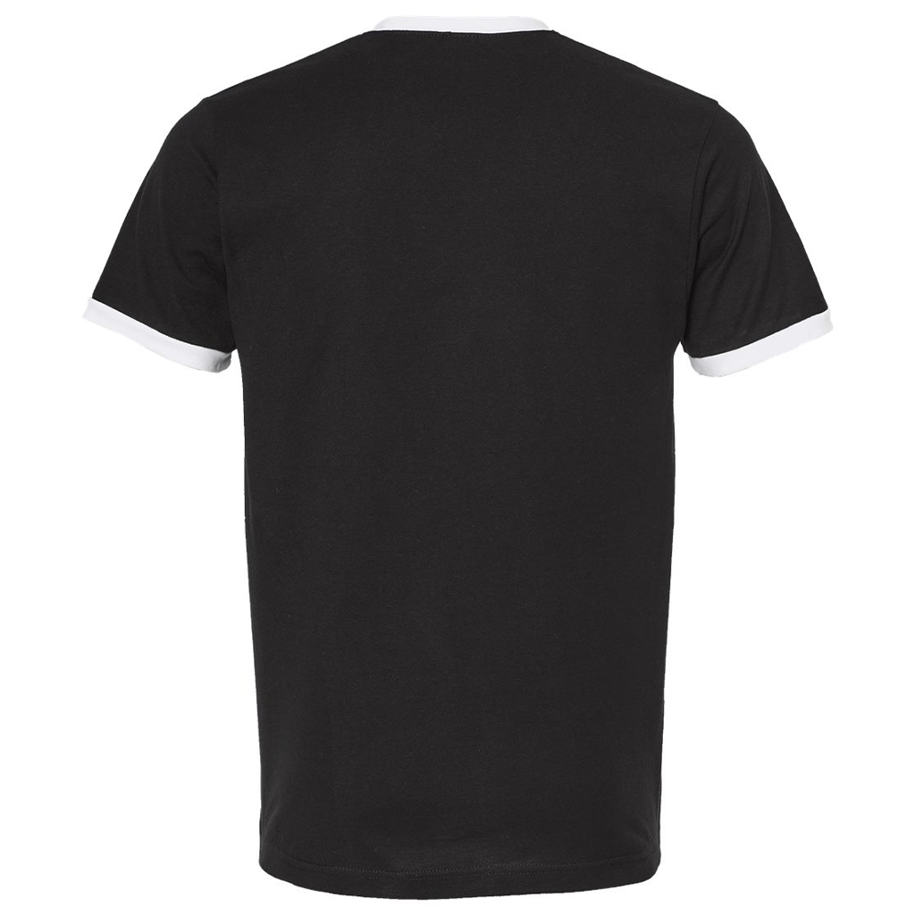 Tultex Unisex Black/White Fine Jersey Ringer T-Shirt