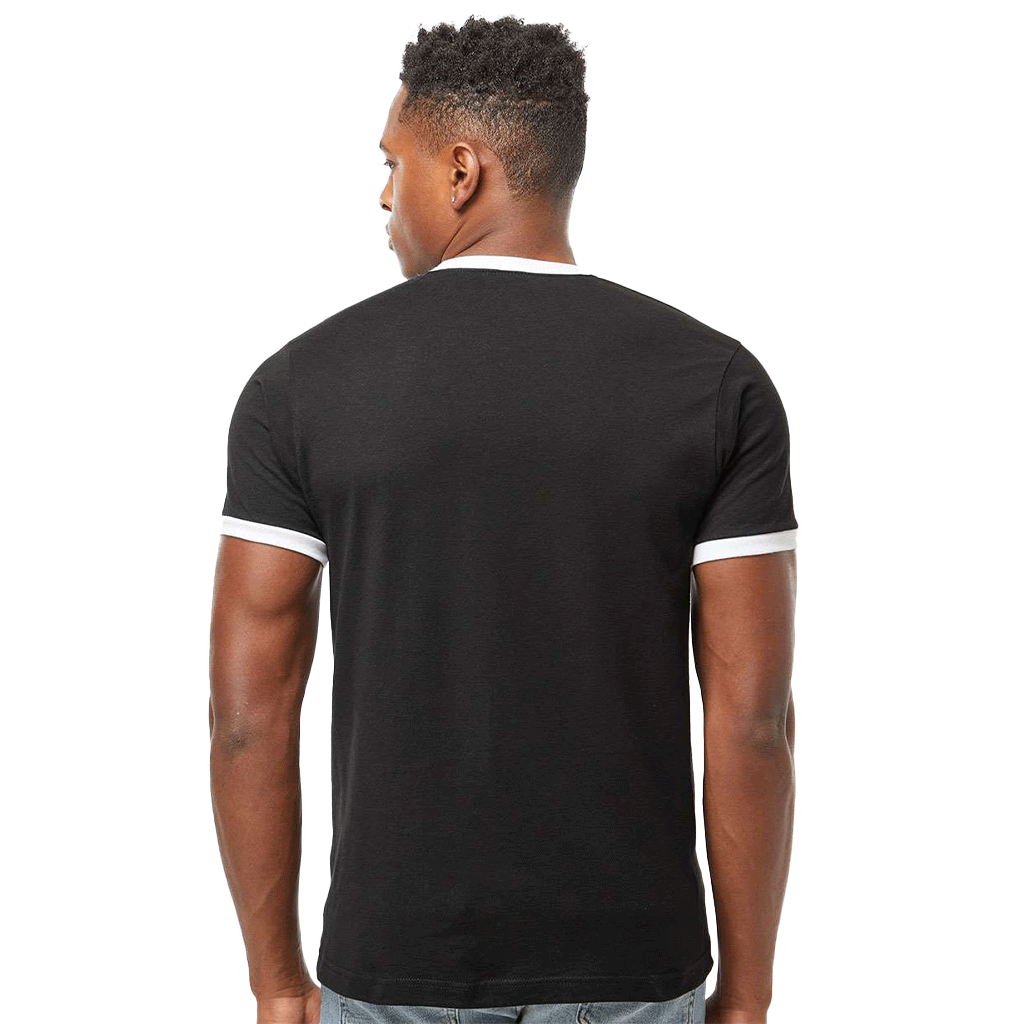 Tultex Unisex Black/White Fine Jersey Ringer T-Shirt
