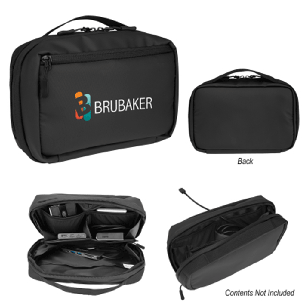 Hit Black rPET Tech Pouch with Easy Cord Access