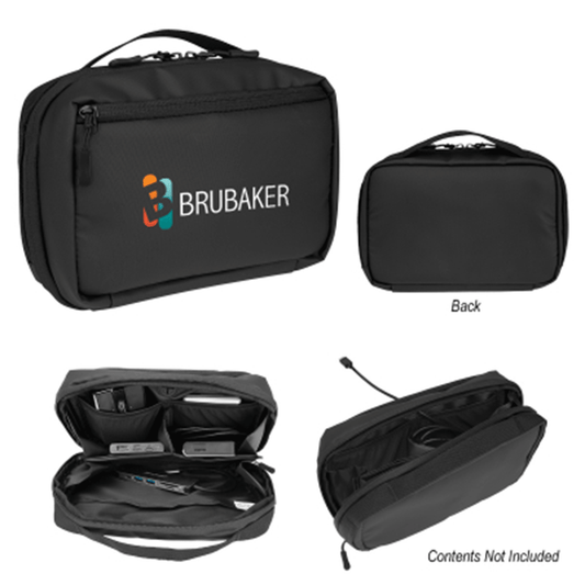 Hit Black rPET Tech Pouch with Easy Cord Access