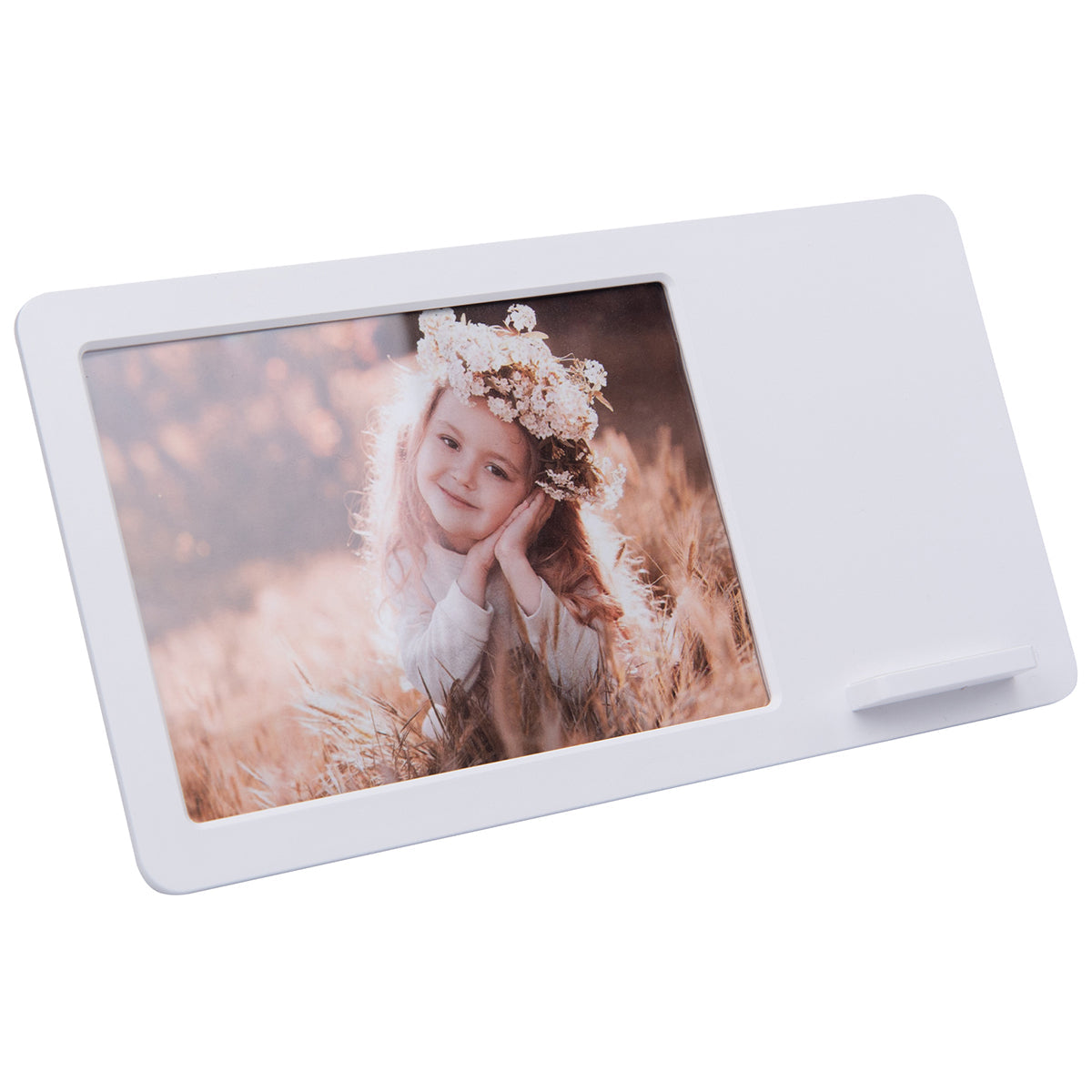 Hit White 4"x 6" Picture Frame with Wireless Charger