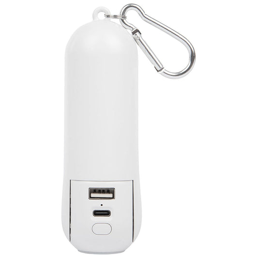 Hit White Rechargeable Power Bank With Fan & Flashlight
