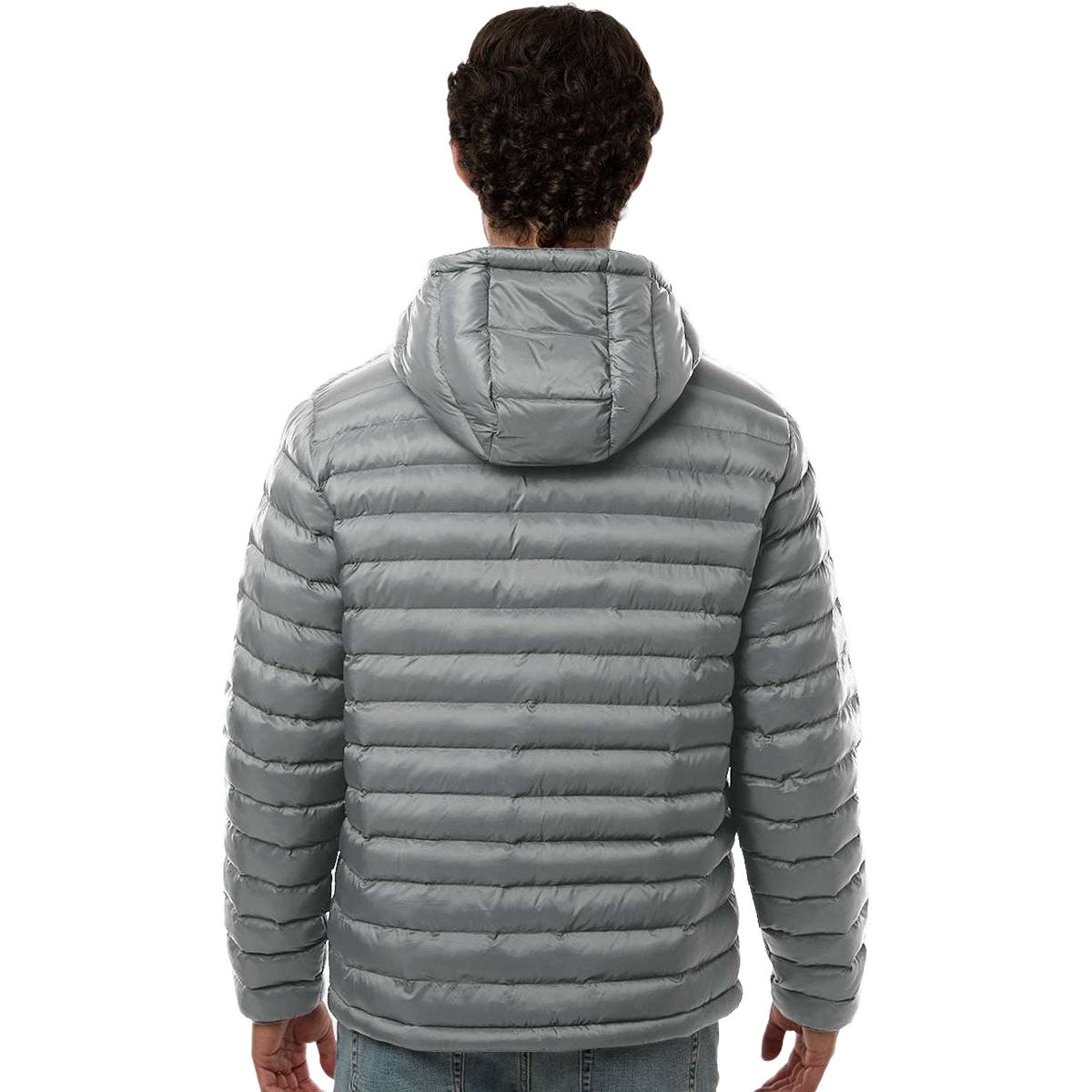 Weatherproof Men's Chelsea Grey Lightweight Poly-Filled Hooded Puffer Jacket