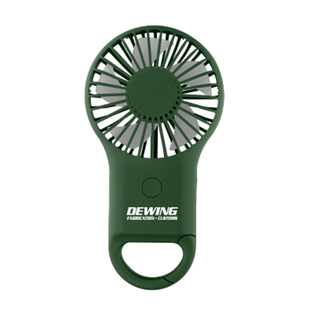 Hit Dark Green Rechargeable Handheld Fan With Carabiner 2.0