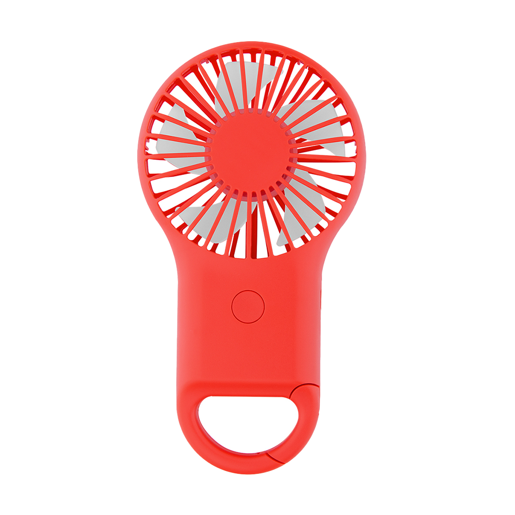 Hit Red Rechargeable Handheld Fan With Carabiner 2.0
