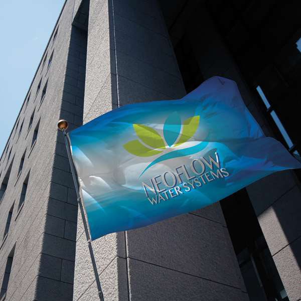 Showdown Displays White 5' x 8' Polyester Flag Double-Sided