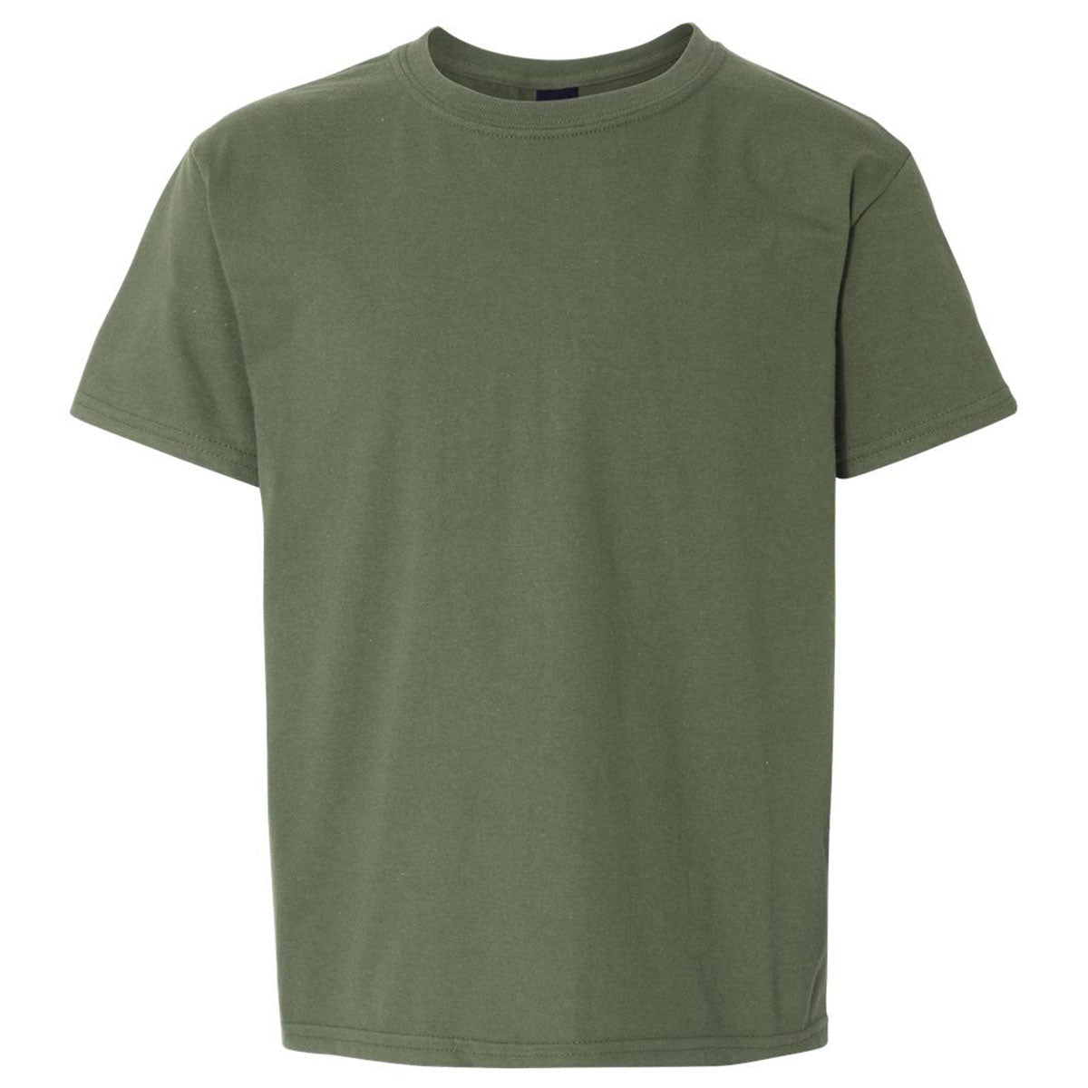 Gildan Youth Military Green Light Cotton T-Shirt