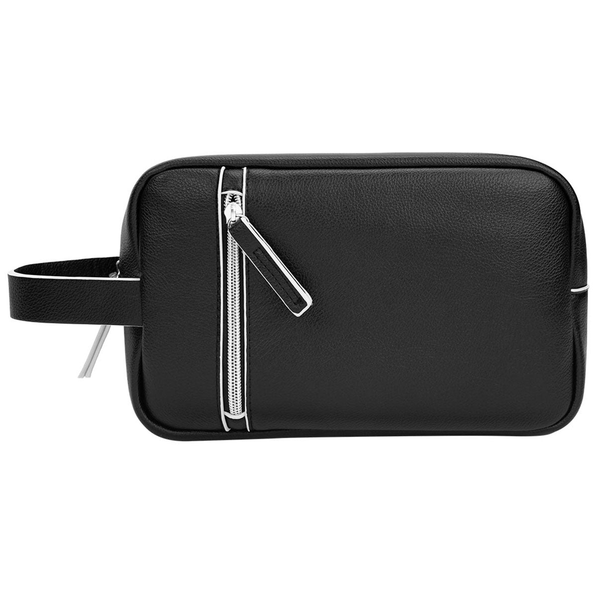 Hit Black with White Glen Leatherette Toiletry Bag