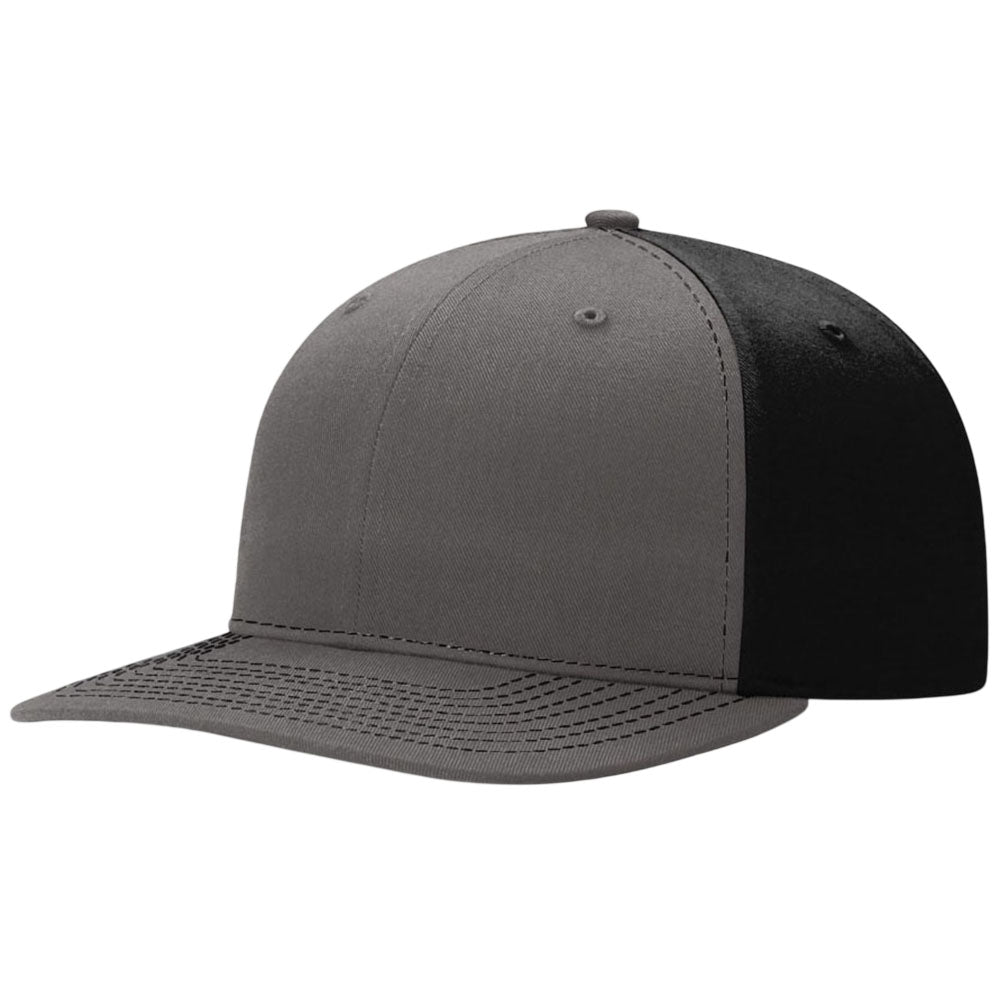 Richardson Charcoal/Black Solid Twill Trucker