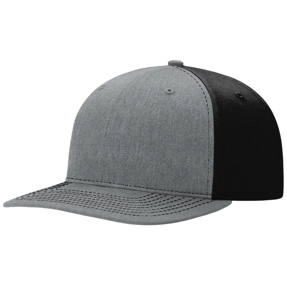 Richardson Heather Grey/Black Solid Twill Trucker