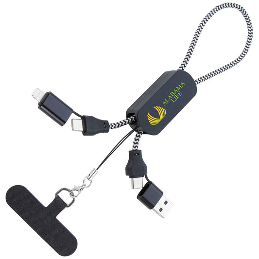 Koozie White/Black Wrist Strap Power Delivery Recycled Charging Cable 65W