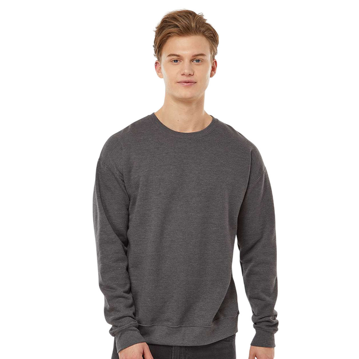 Tultex Unisex Heather Charcoal Fleece Crewneck Sweatshirt