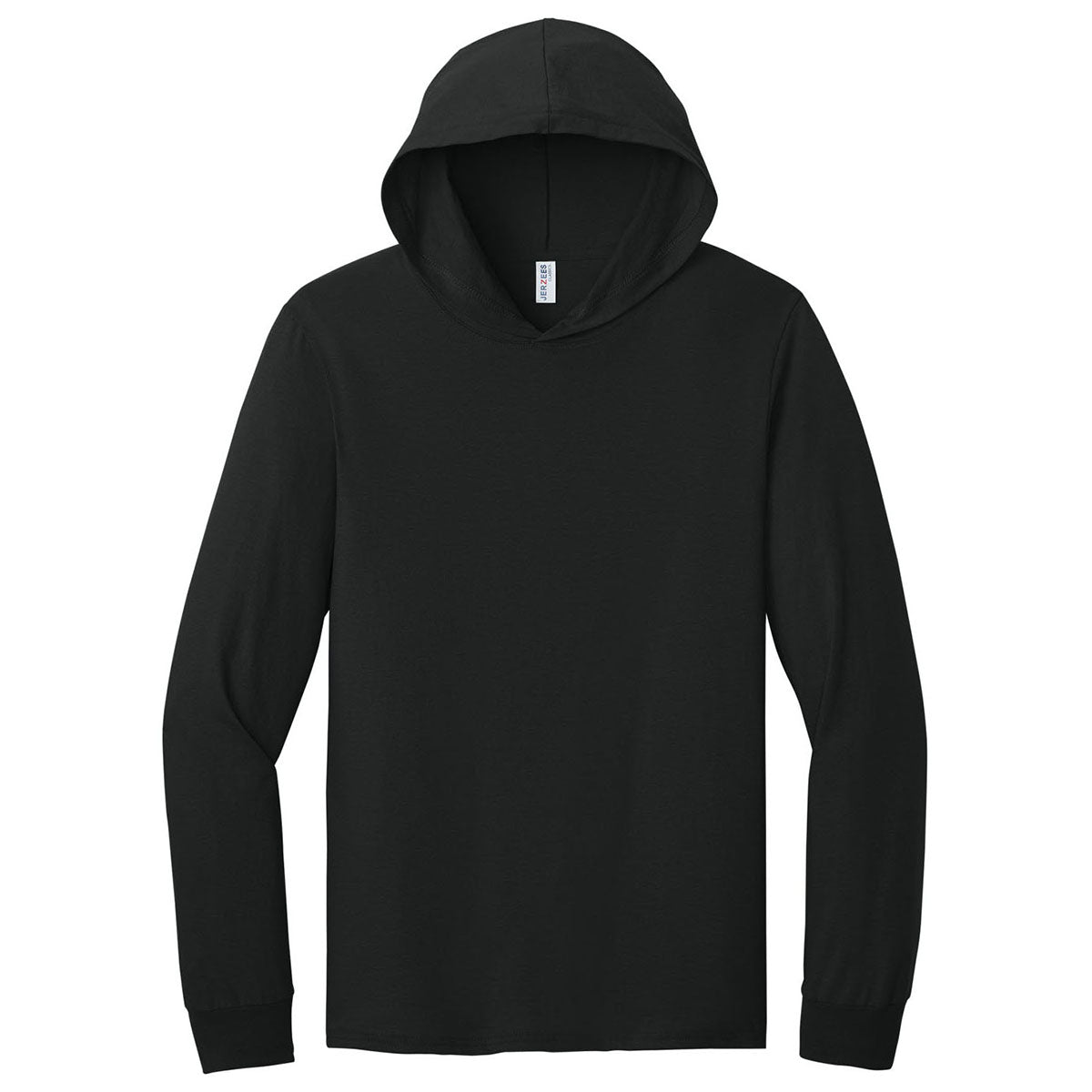 Jerzees Classics Unisex Black Ink Cotton Long Sleeve Hooded T-Shirt