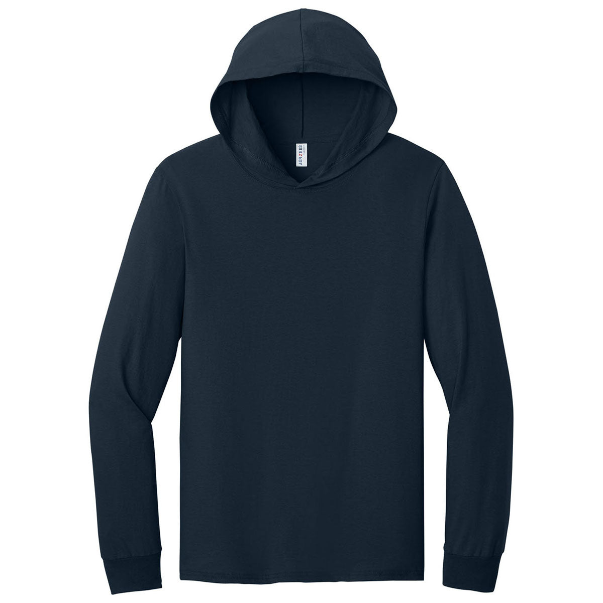 Jerzees Classics Unisex J. Navy Cotton Long Sleeve Hooded T-Shirt