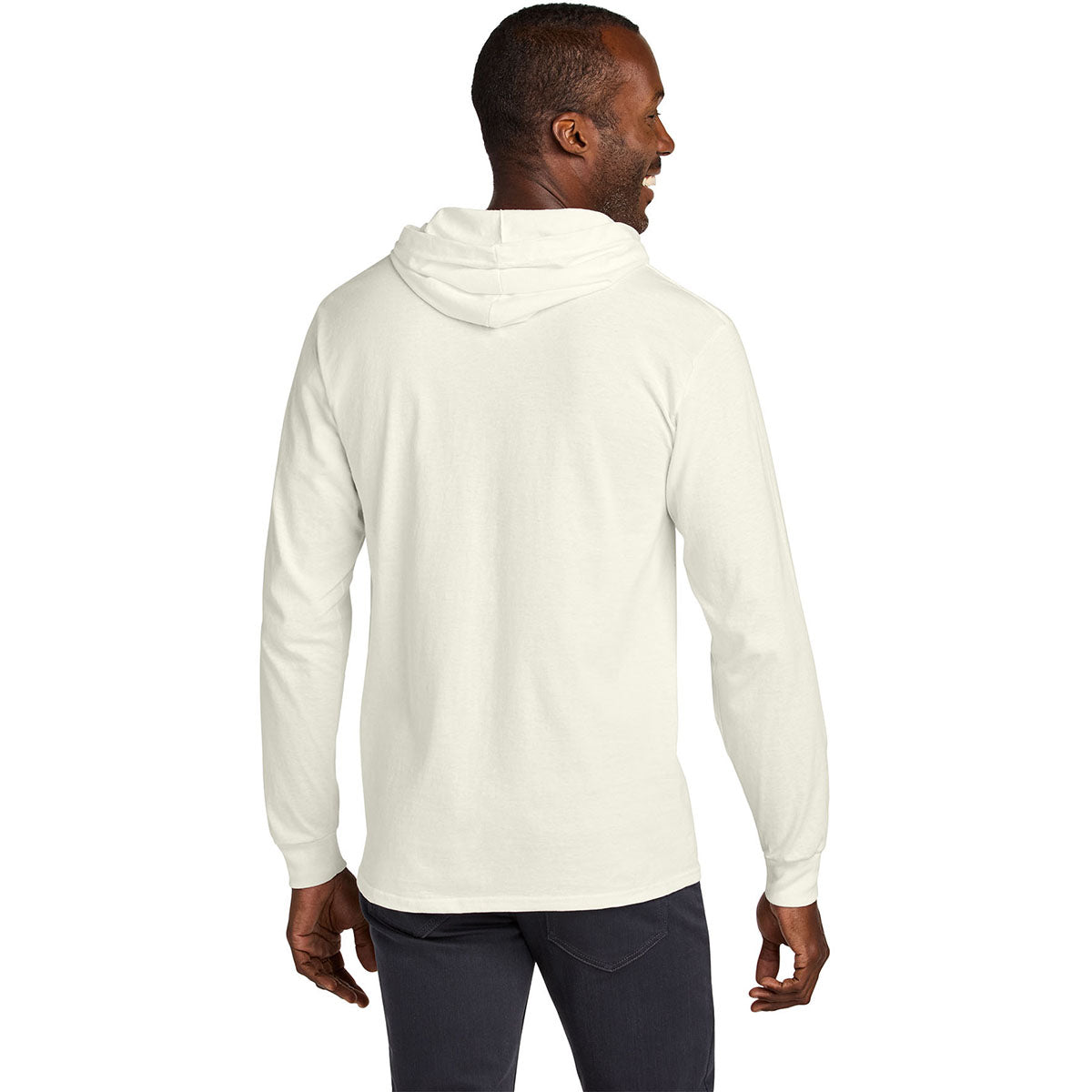 Jerzees Classics Unisex Sweet Cream Heather Cotton Long Sleeve Hooded T-Shirt