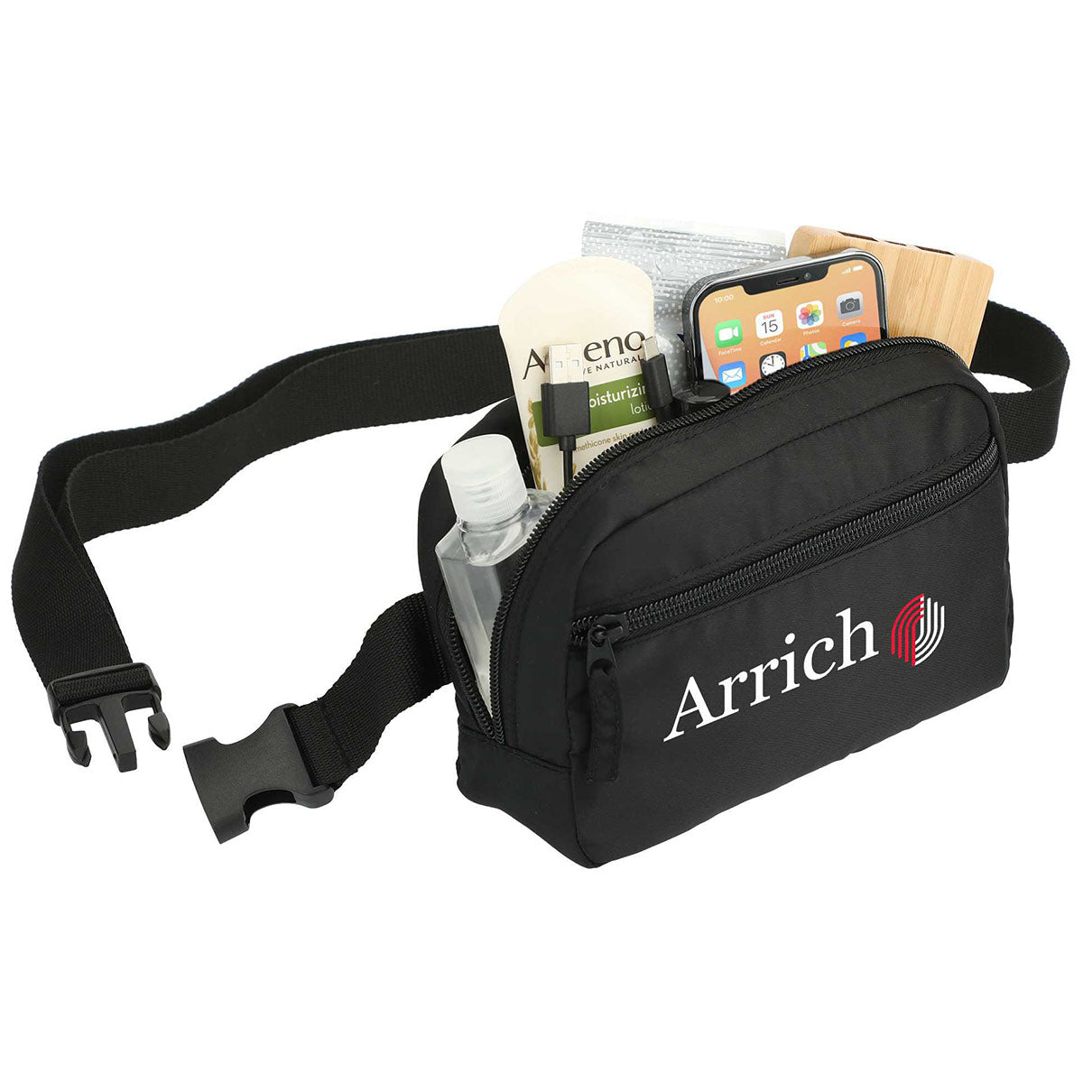 Leed's Black Recycled Sport Fanny Pack