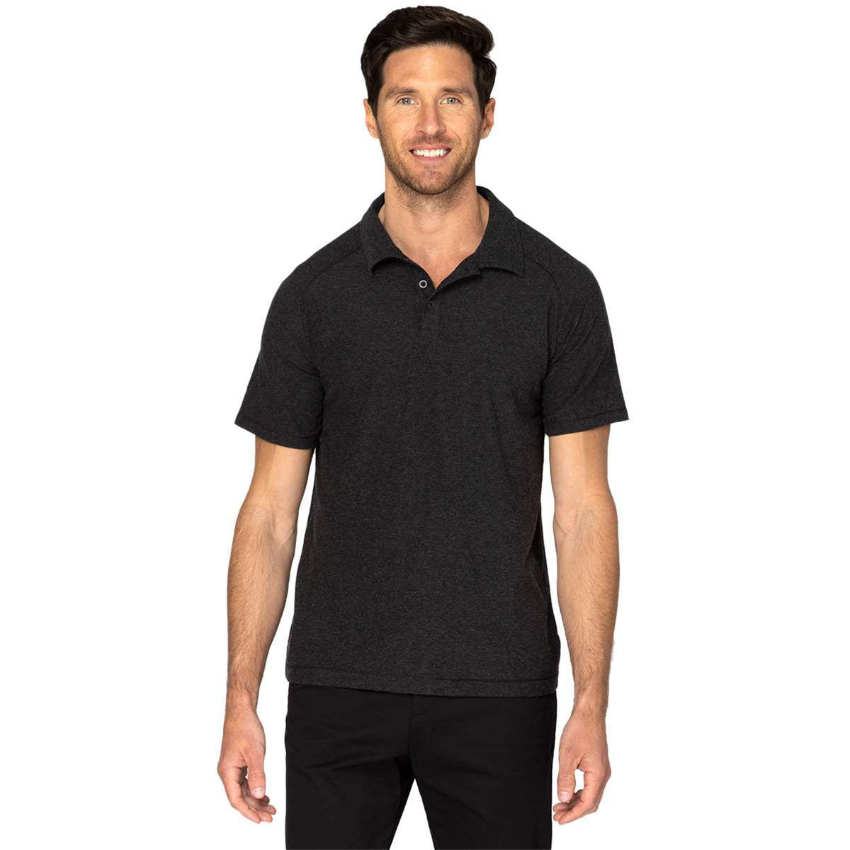 Threadfast Apparel Men's Black Heather Impact Polo