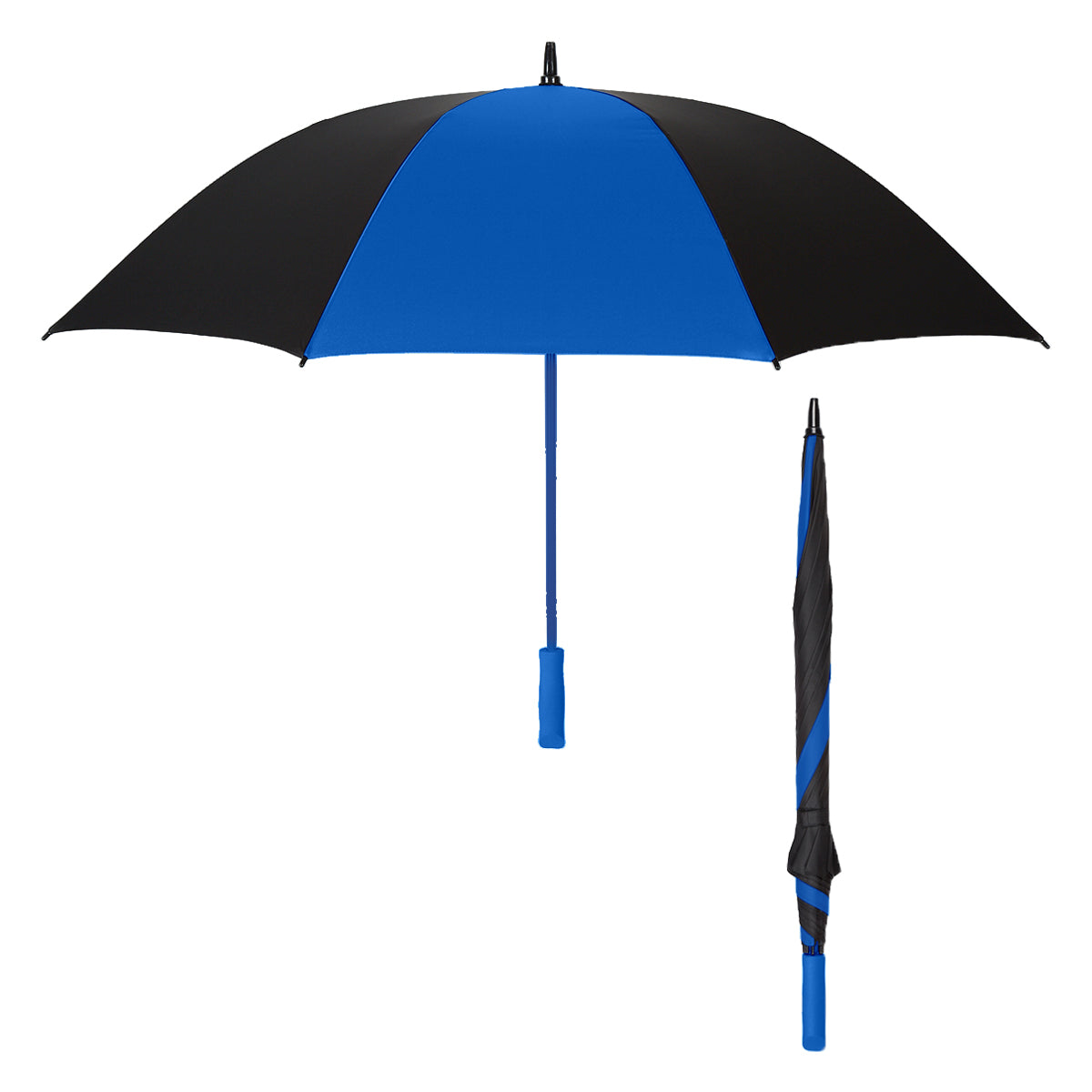 Hit 60" Black/Royal Arc Splash of Color Golf Umbrella