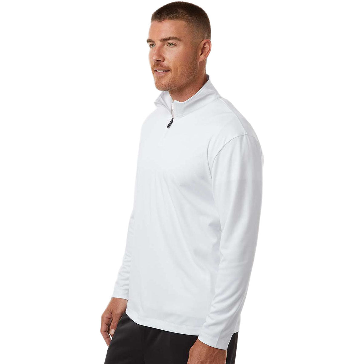 AllPro Men's White Pro-Lock Performance Quarter-Zip Pullover